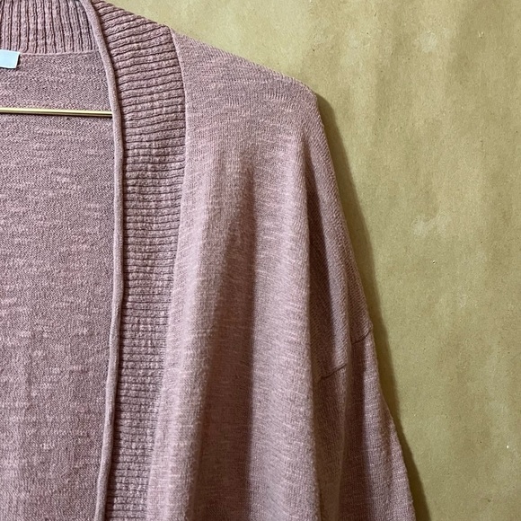 Madewell | Bradley Cardigan Sweater Open Front Textured Cotton Dusty Rose Size S - Picture 5 of 12